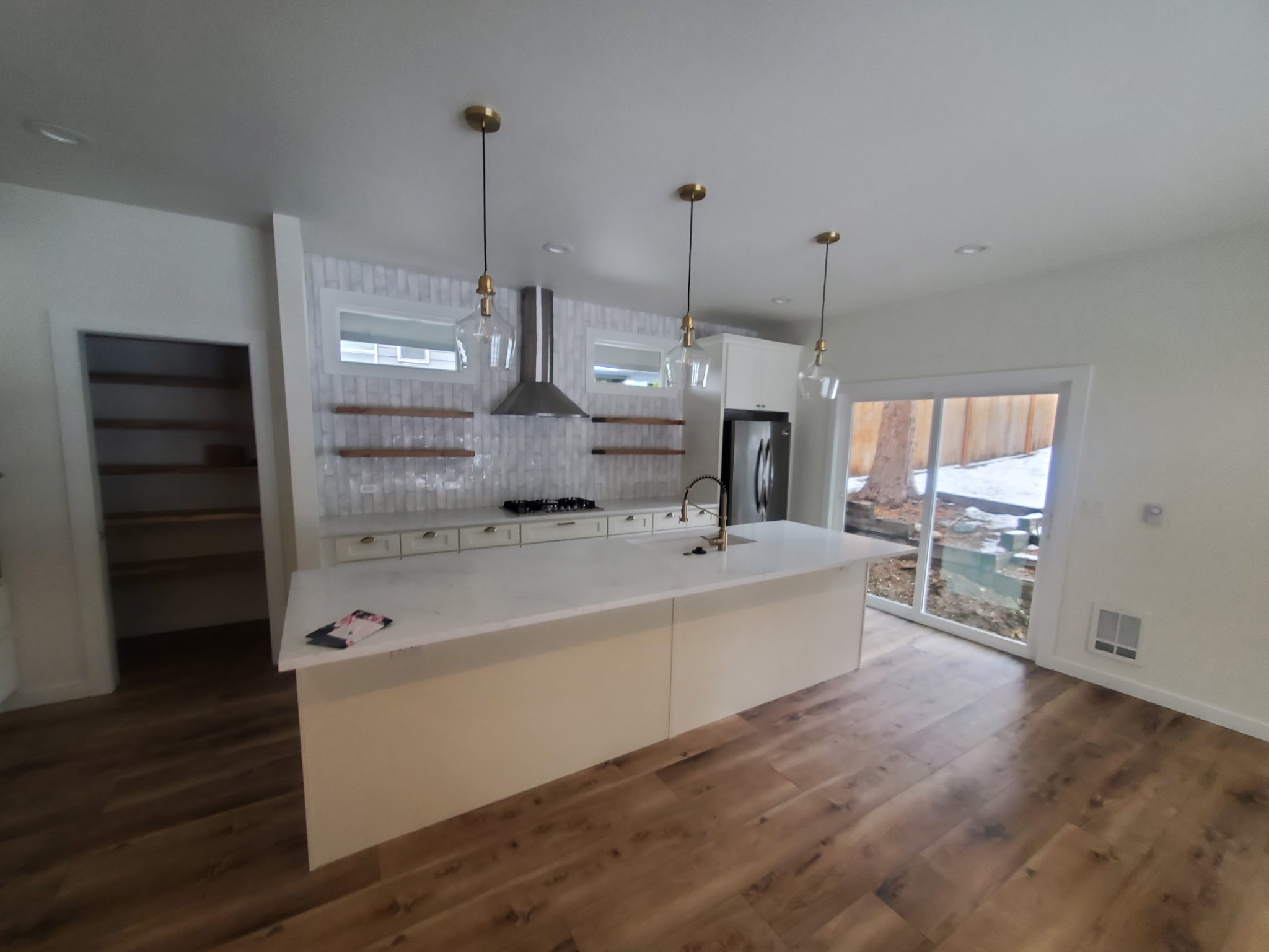 Kitchen Remodel — Quartz Island, Hardwood & Pendant Lighting
