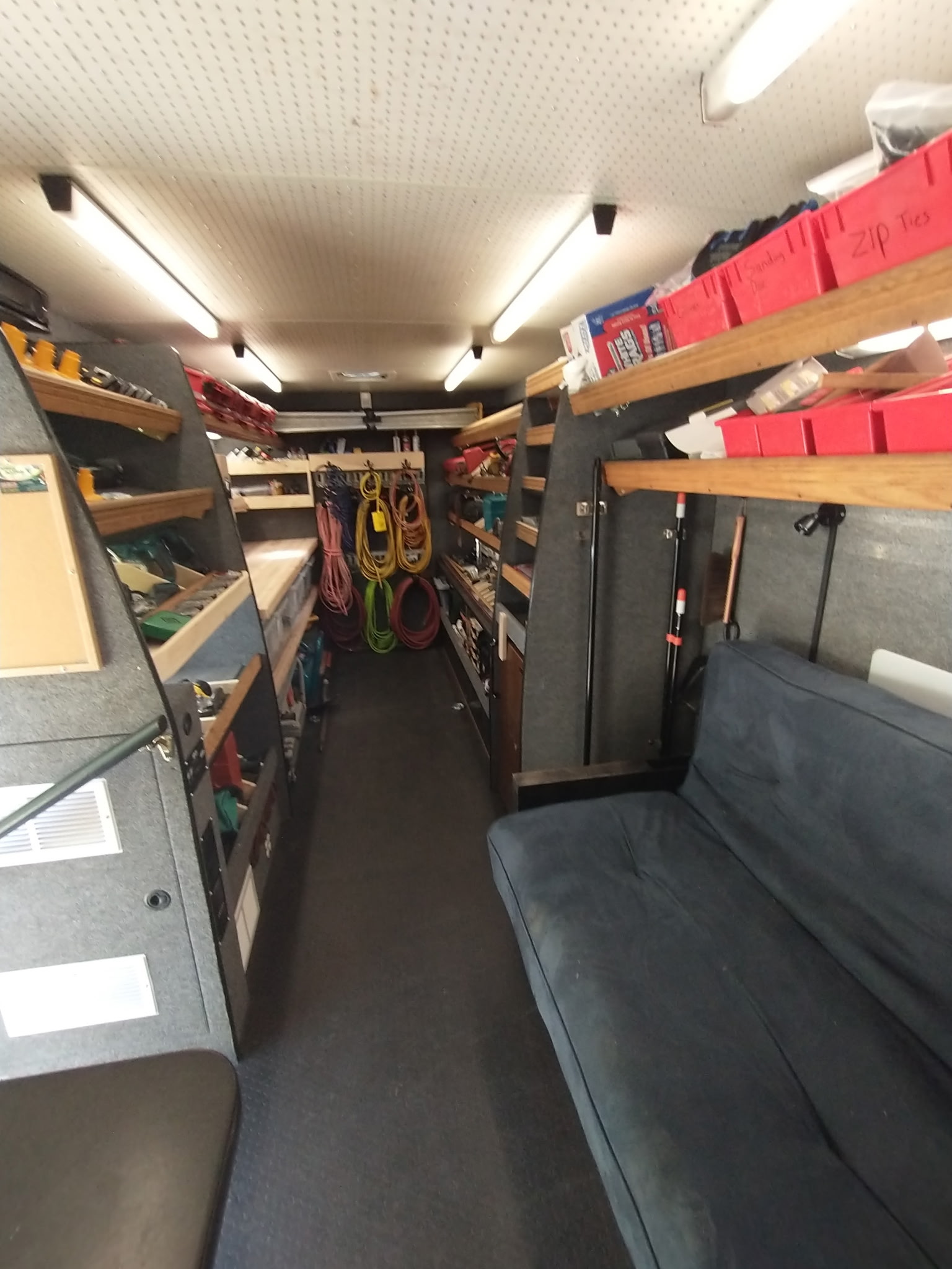 Tim's fully stocked work truck — tools and supplies for any job